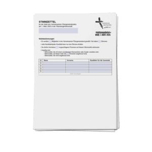 Stimmzettel Gemeinsamer Pfarrgemeinderat