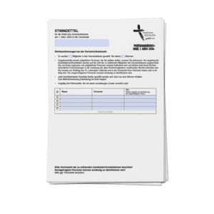 Stimmzettel Persönlichkeitswahl Gemeindeteam